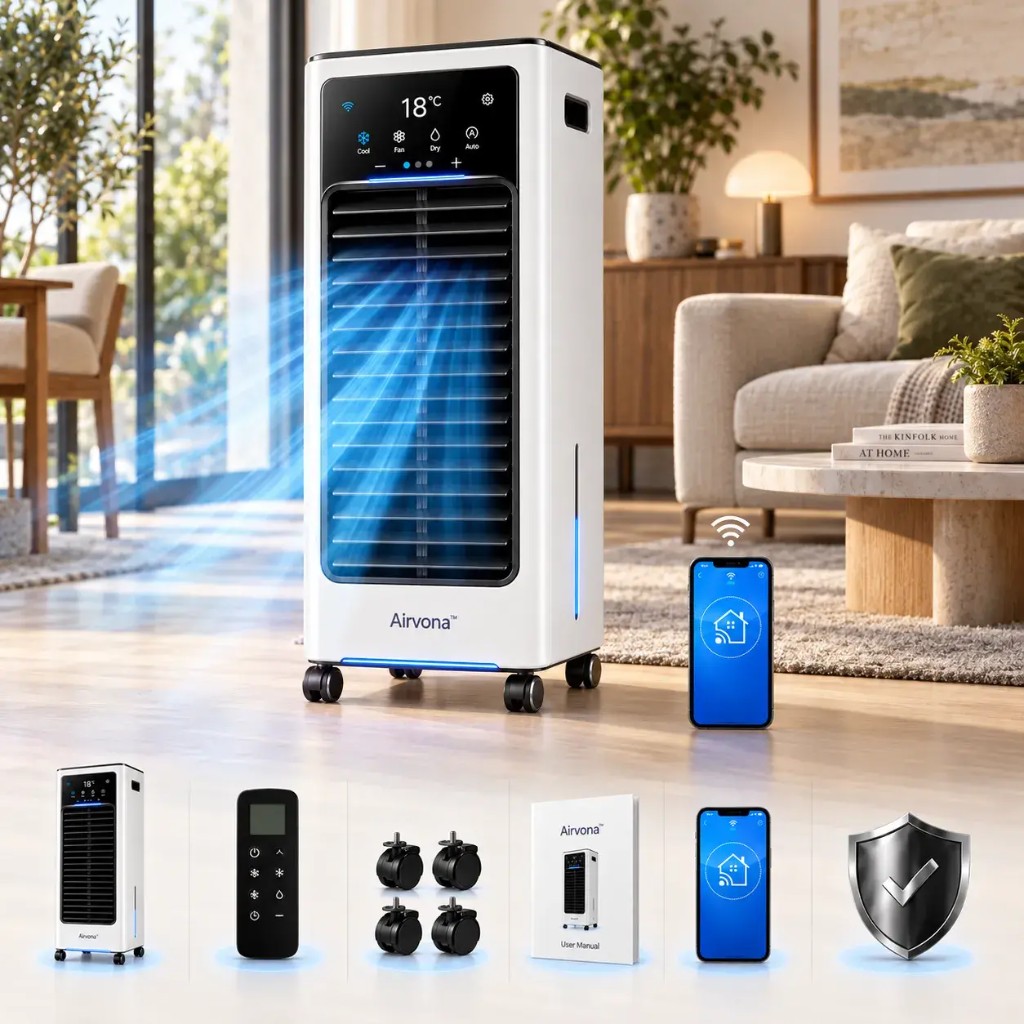 Airvona™ — compact portable evaporative air cooler